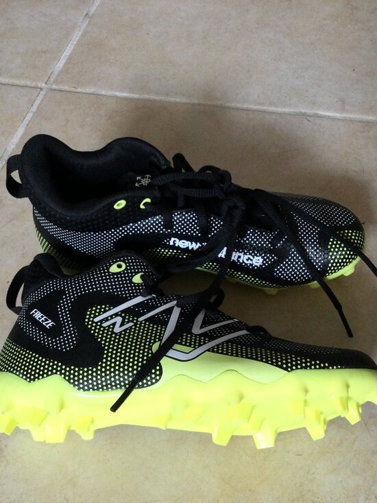 New Balance Other - SOLD New Balance Kids FreezeLX v4 Lacrosse cleats  Black and Hi-Lite colorway